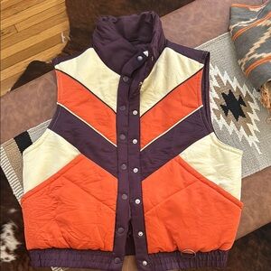 Vintage Style Orange and Purple Vest